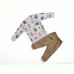 Пижама Kids-modnik 35601 коричневий реглан-штани