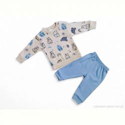 Пижама Kids-modnik 35601 блакитний реглан-штани