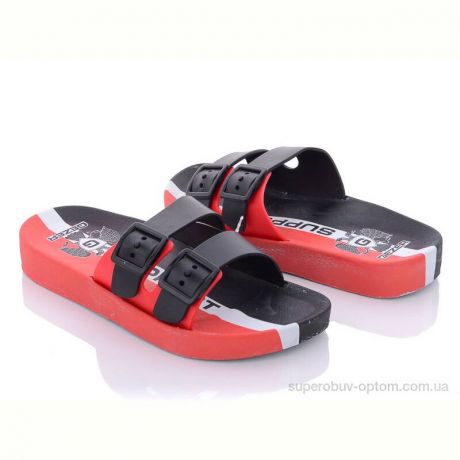 Шлепки Violeta 12329 black-red